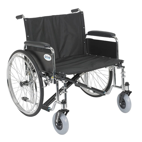 Drive Medical STD26ECDFA Sentra EC Heavy Duty Extra Wide Wheelchair, Detachable Full Arms, 26" Seat
